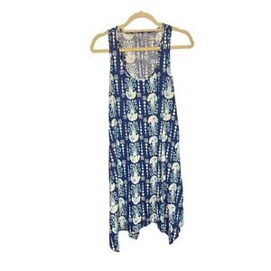 Lilly Pulitzer Melle Tank Shift Dress Indigo Get In Line Jellyfish Size Small
